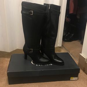 Women’s black high heel boots